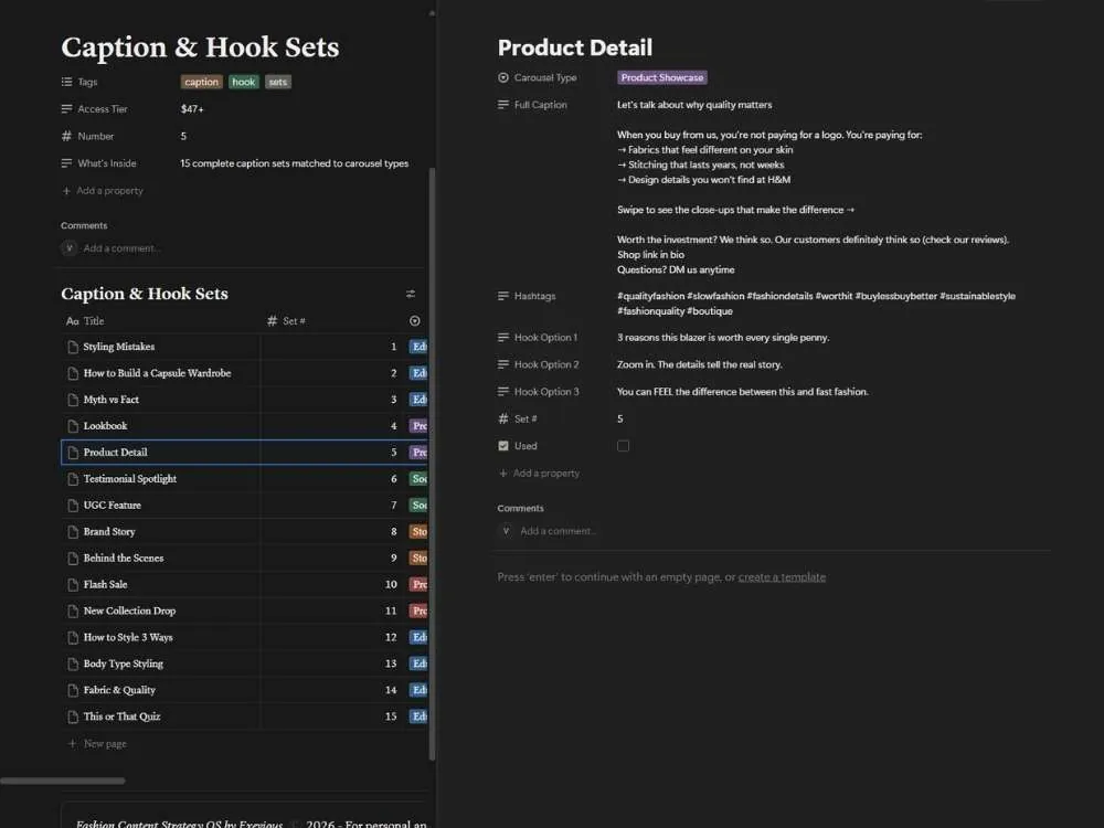 Caption & Hook Sets