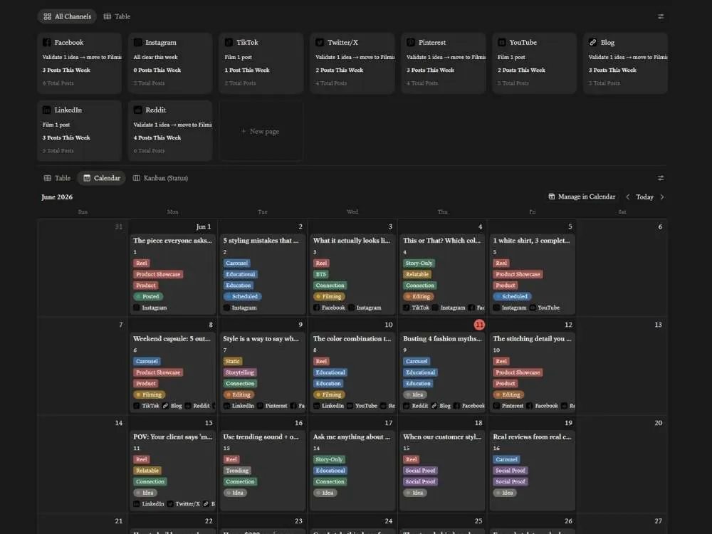 Content Calendar